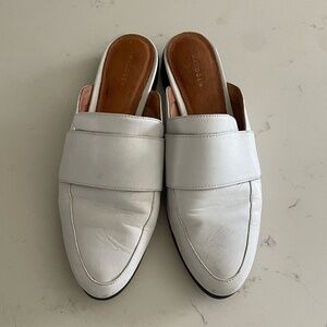 Halogen White Almond Toe Mules Size 8